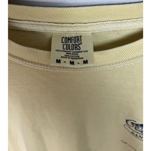 Comfort Colors Sanibel Island Coastal Life Yellow Long Sleeve Size Medium Cotton - Picture 3 of 5